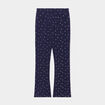 Pantalon flare taille élastiquée bleu marine fille