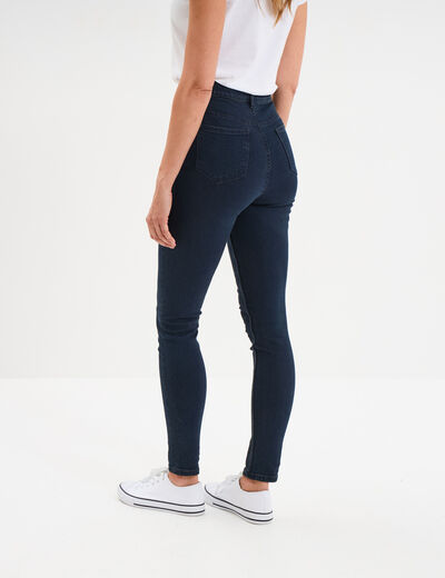 Jegging skinny taille haute denim blue black femme