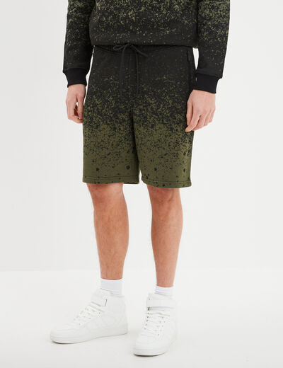 Short jogging droit à coulisse vert kaki homme