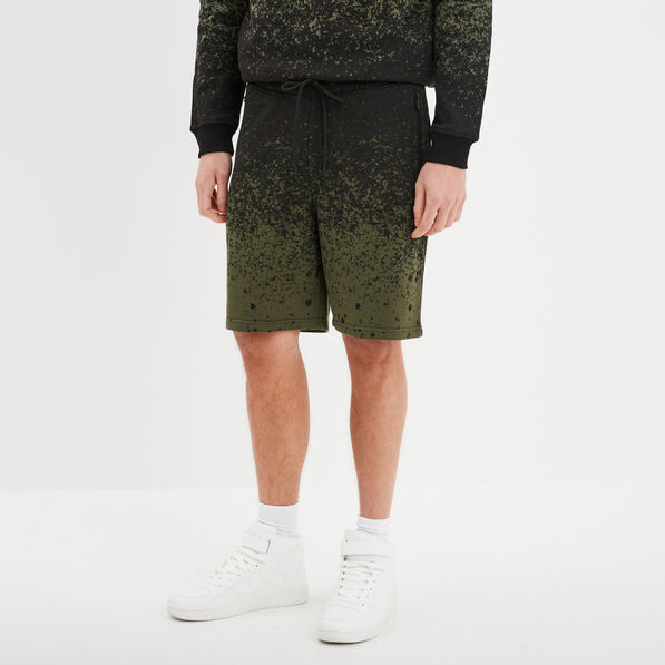 Short jogging droit à coulisse vert kaki homme