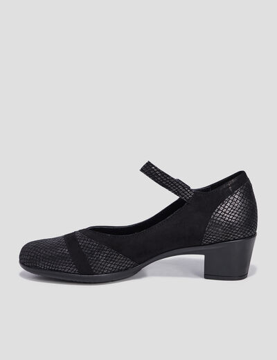 Escarpins en cuir noir femme