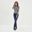 Jeans slim push up taille haute denim brut femme