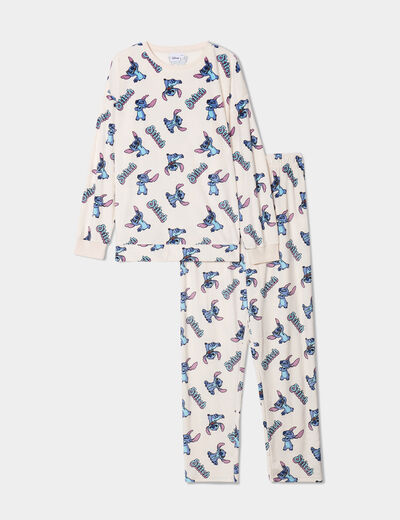 Coffret pyjama effet polaire Stitch rose clair femme