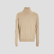 Pull avec col roul&eacute; sable homme