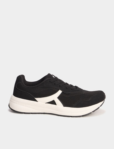 Baskets running de sport &agrave; lacets noir homme