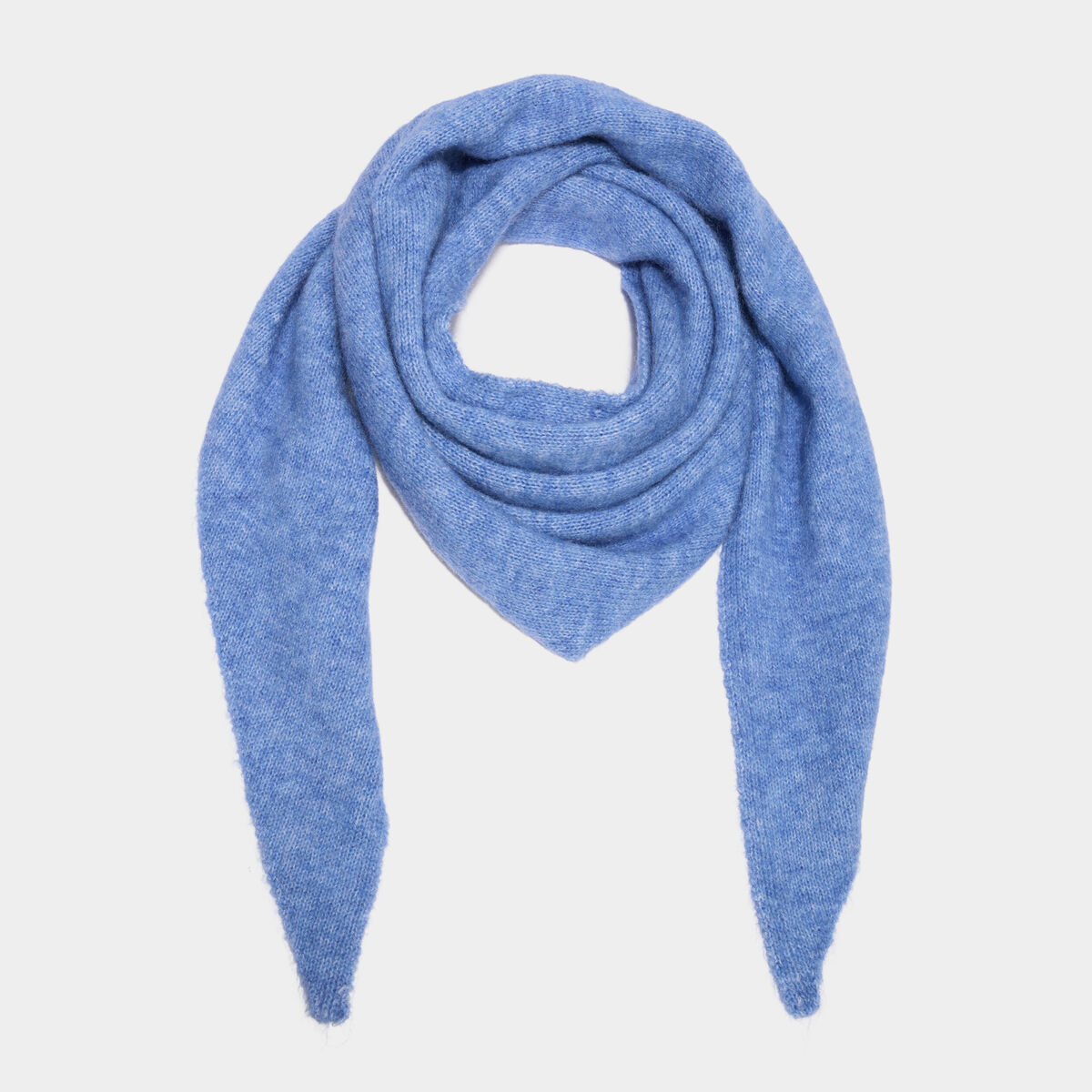 &Eacute;charpe triangulaire en maille douce bleu ciel femme
