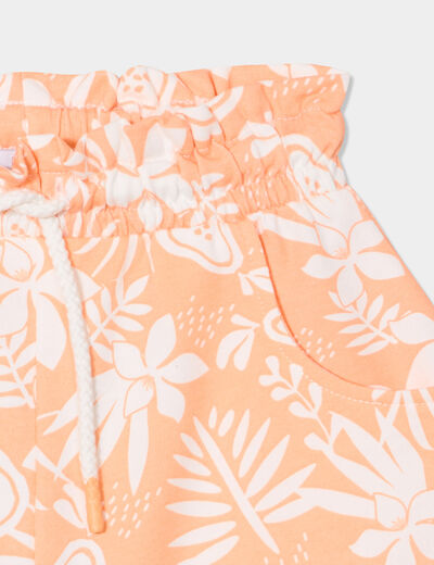 Short jogging slouchy orange fille