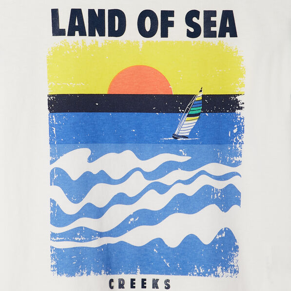 T-shirt manches courtes Creeks ecru garçon