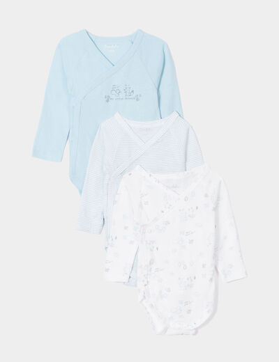 Lot 3 bodies coton manches longues blanc mixte