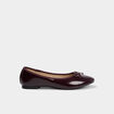 Ballerines vernies plates avec noeud bordeaux femme