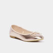 Ballerines plates m&eacute;tallis&eacute;es jaune or femme