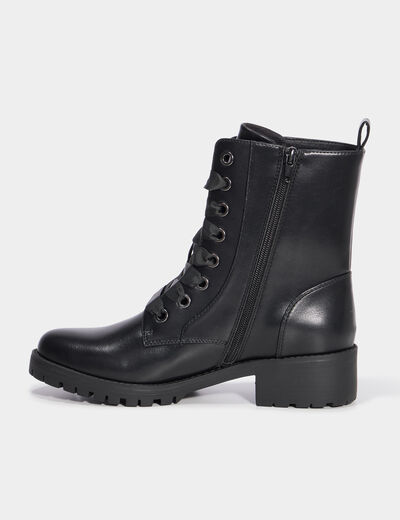 Boots avec lacets et talons noir femme