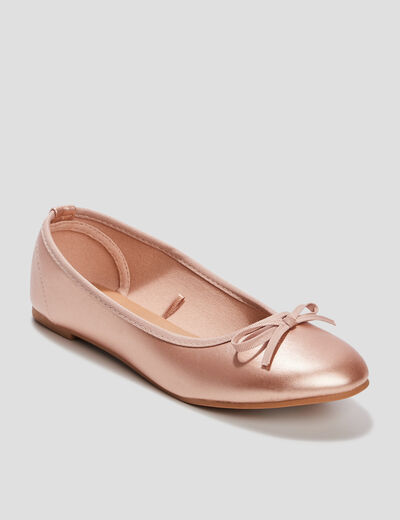 Ballerines avec noeuds sable fille