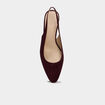 Escarpin slingback talon bloc su&eacute;dine bordeaux femme
