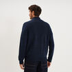 Gilet zipp&eacute; col montant manches longues bleu marine homme