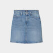 Jupe courte trapèze en jean coton denim double stone femme