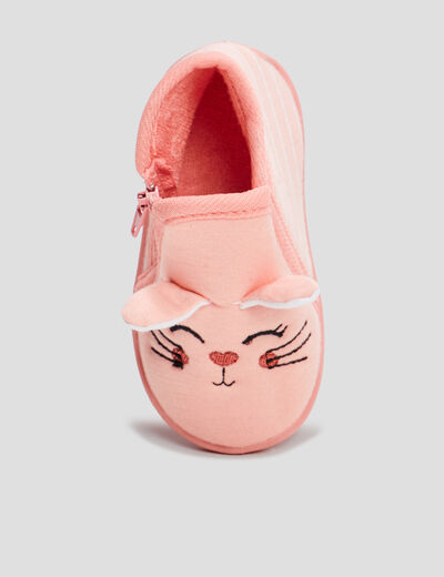 Chaussons bottillons rose bébé fille