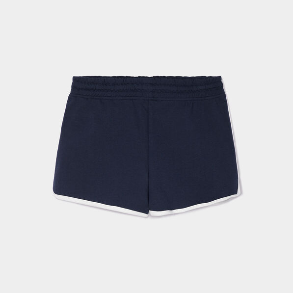 jogging short droit taille elastiquee bleu marine fille Jogging-Short droit taille élastiquée bleu marine fille