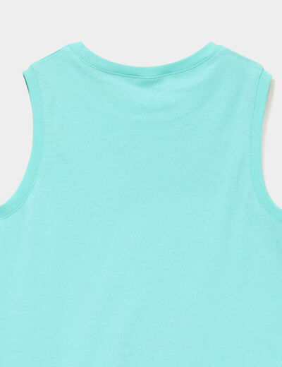 Lot 2 d&eacute;bardeurs coton col rond bleu turquoise gar&ccedil;on