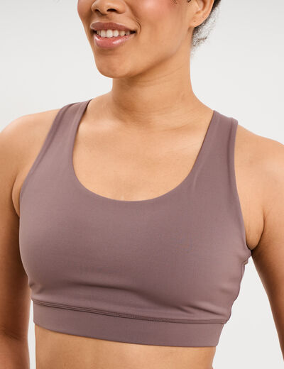 Brassi&egrave;re de sport dos nageur mauve femme