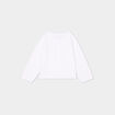 Gilet boutonn&eacute; bord festonn&eacute; coton blanc b&eacute;b&eacute; fille
