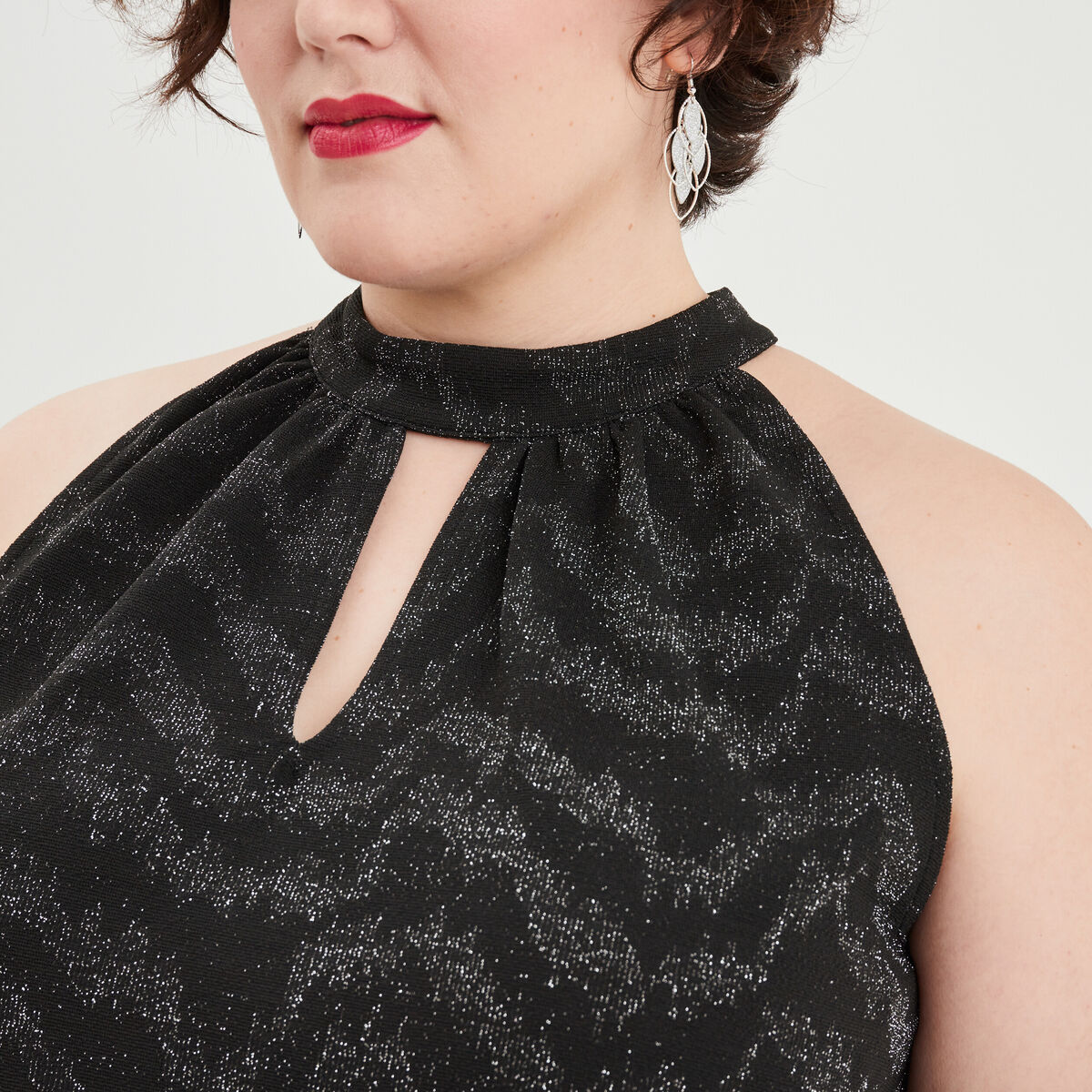 Débardeur encolure américaine cintré noir femme grande taille