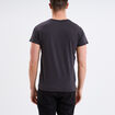 T-shirt manches courtes coton d&eacute;lav&eacute; gris fonc&eacute; homme