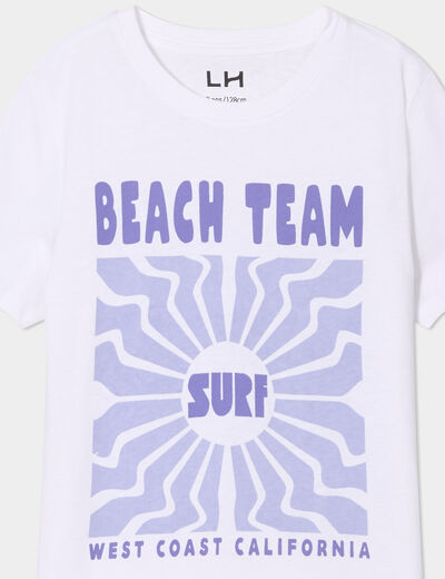 T-shirt col rond manches courtes coton blanc garçon