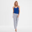 Haut de pyjama débardeur col V bleu electrique femme
