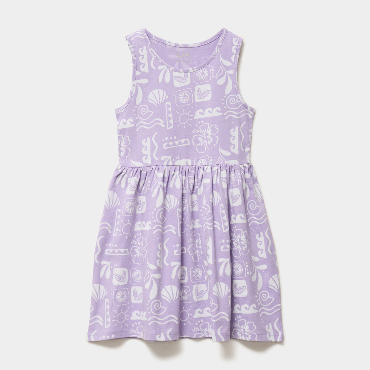 Robe patineuse sans manches coton parme fille