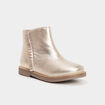 Bottines métallisées en cuir à franges jaune or fille