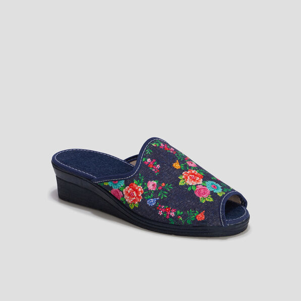 chaussons mules compenses multicolore femme Chaussons mules compensés multicolore femme