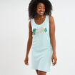 Chemise de nuit sans manches coton bleu turquoise femme