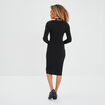 Robe pull moulante à bretelles nouées noir femme