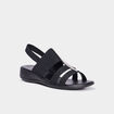 Sandales talons compens&eacute;s noir femme