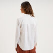 Chemise lin m&eacute;lang&eacute; manches longues blanc femme