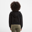 Sweat zippé à capuche court noir femme