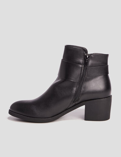 Bottines à talons carrés noir femme