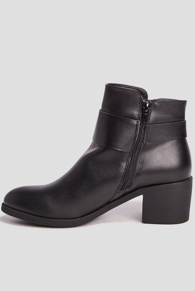 Bottines à talons carrés noir femme