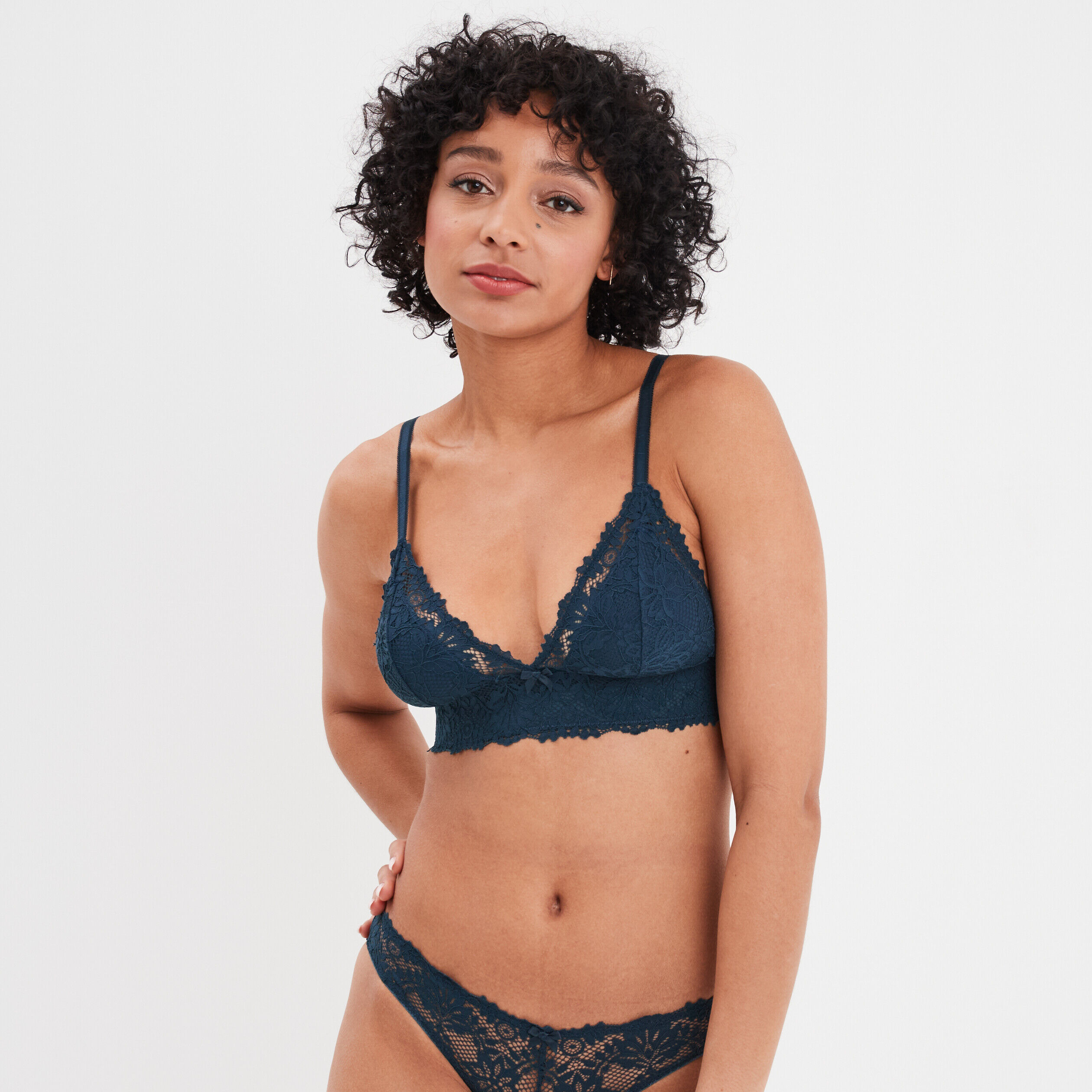 Soutien-gorge triangle paddé bleu canard femme LH