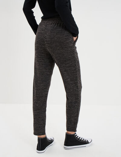 Pantalon jogging 7/8&egrave;me gris fonc&eacute; femme