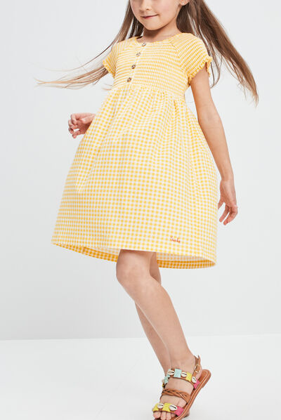 Robe évasée smockée Creeks ecru fille