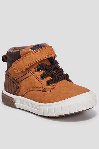 Baskets montantes Creeks camel bébé garçon