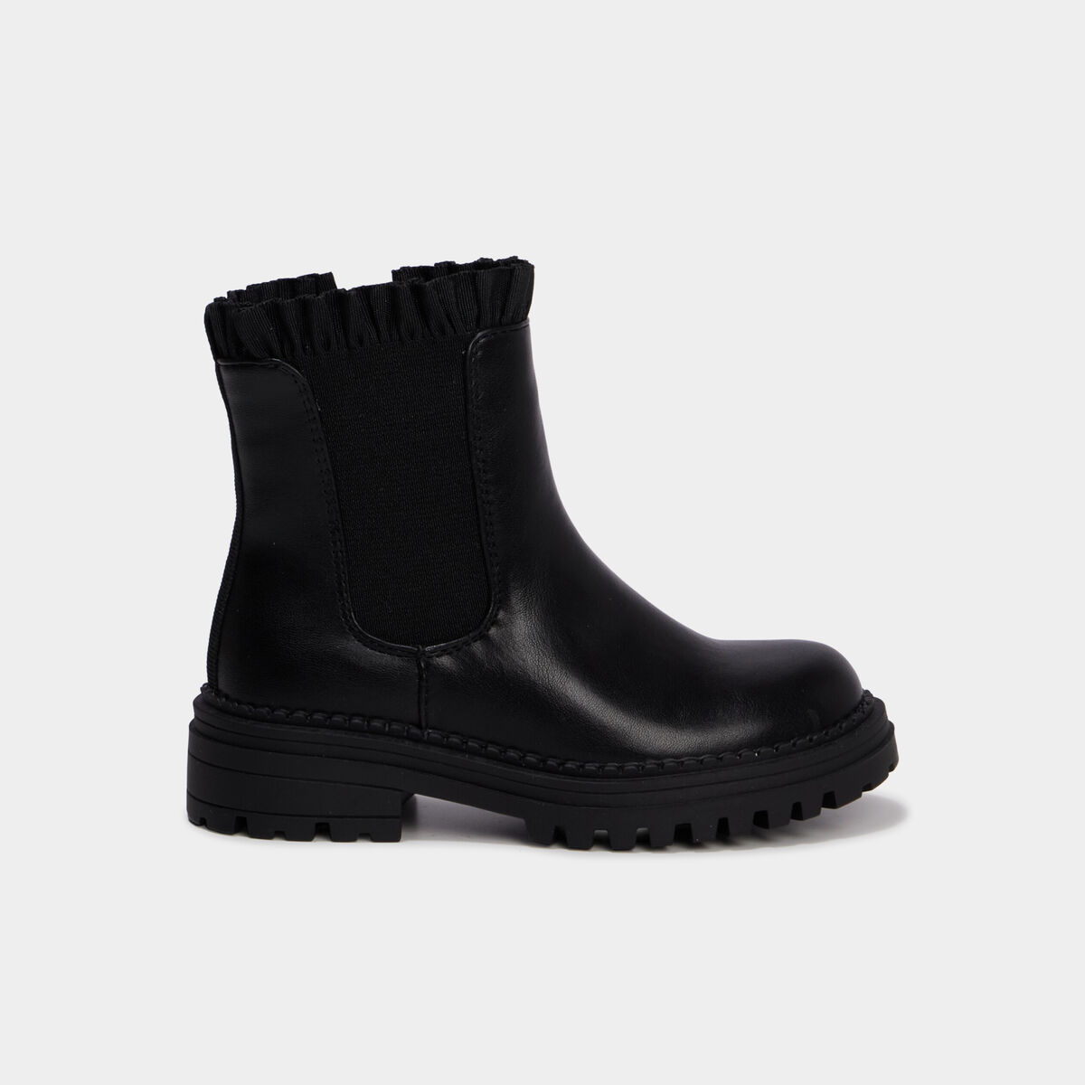 Boots chelsea zipp&eacute;es avec volants noir fille