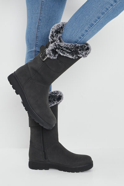 Bottes fourrées noir femme