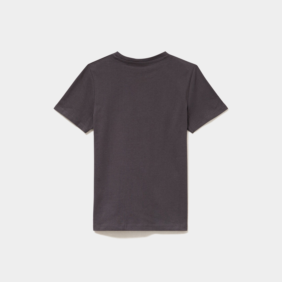 T-shirt en coton manches courtes gris fonc&eacute; gar&ccedil;on