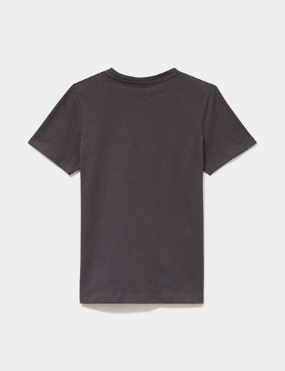 T-shirt en coton manches courtes gris fonc&eacute; gar&ccedil;on