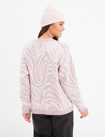 Pull col rond manches longues Liberto ecru femme
