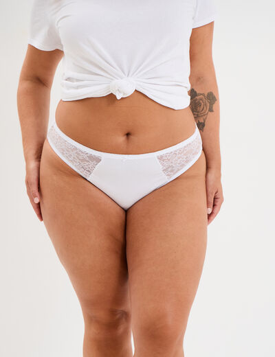 Culotte coton majoritaire blanc femme grande taille