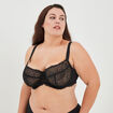 Soutien-gorge embo&icirc;tant en dentelle noir femme grande taille
